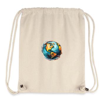 Globe en mouvement - Sac à cordon recyclé Stanley/Stella - blanc naturel - Devant