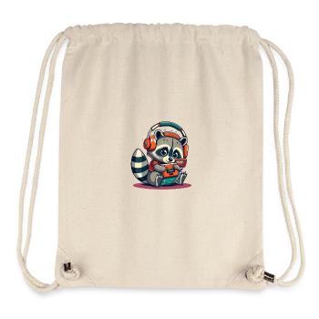 Raccoon Cassette Headphones - Stanley/Stella Recycled Gym Bag - natural - Front