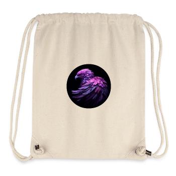 lilafarbener Adler vor schwarzem Hintergrund - Stanley/Stella recycelter Gym Bag - Naturweiß - Vorne