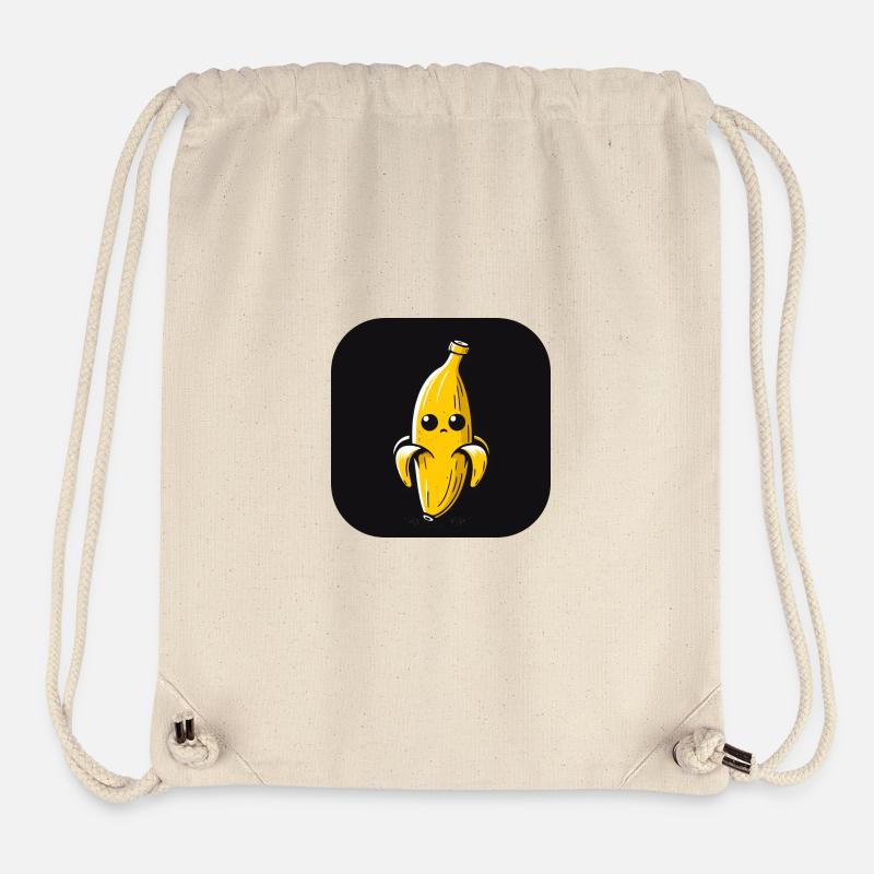 Banane mit traurigem Gesicht und großen Augen - Stanley/Stella recycelter Gym Bag - Naturweiß