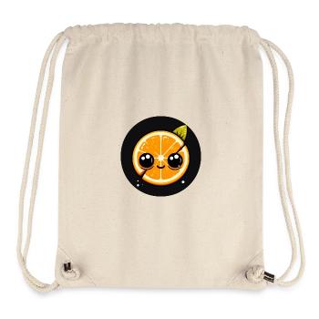 Orange avec le visage et les grands yeux - Sac à cordon recyclé Stanley/Stella - blanc naturel - Devant