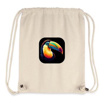 Toucan bec coloré photoréaliste - Sac à cordon recyclé Stanley/Stella - blanc naturel - Devant