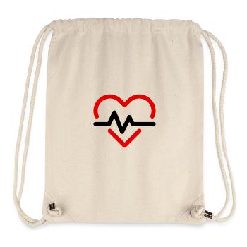 heart beat - Stanley/Stella recycelter Gym Bag - Naturweiß - Vorne