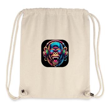 Affe Bunt Zähne Brüllen Cap - Stanley/Stella recycelter Gym Bag - Naturweiß - Vorne