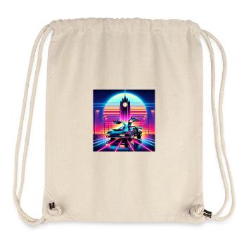 Retour vers le futur retro futuriste années 80 - Sac à cordon recyclé Stanley/Stella - blanc naturel - Devant