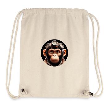 Affe Zeitreisender Zeitreise - Stanley/Stella recycelter Gym Bag - Naturweiß - Vorne