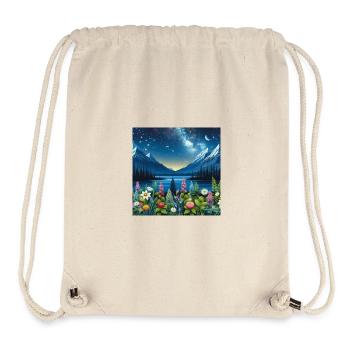 Sternennacht im Alpengarten - Stanley/Stella recycelter Gym Bag - Naturweiß - Vorne