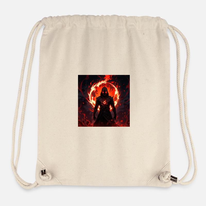 shadowy figure emerges from swirling red flames - Stanley/Stella recycelter Gym Bag - Naturweiß