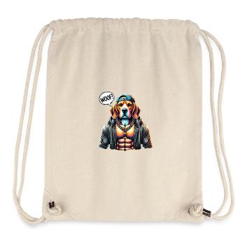 Colorful dog in streetwear look - Stanley/Stella Recycled Gym Bag - natural - Front