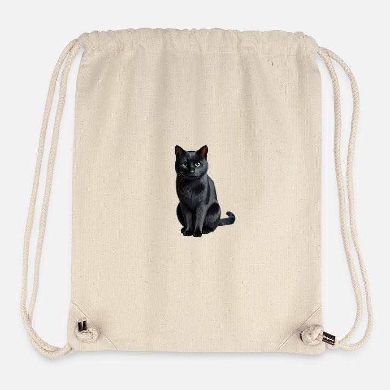 Black cat - Stanley/Stella Recycled Gym Bag - natural