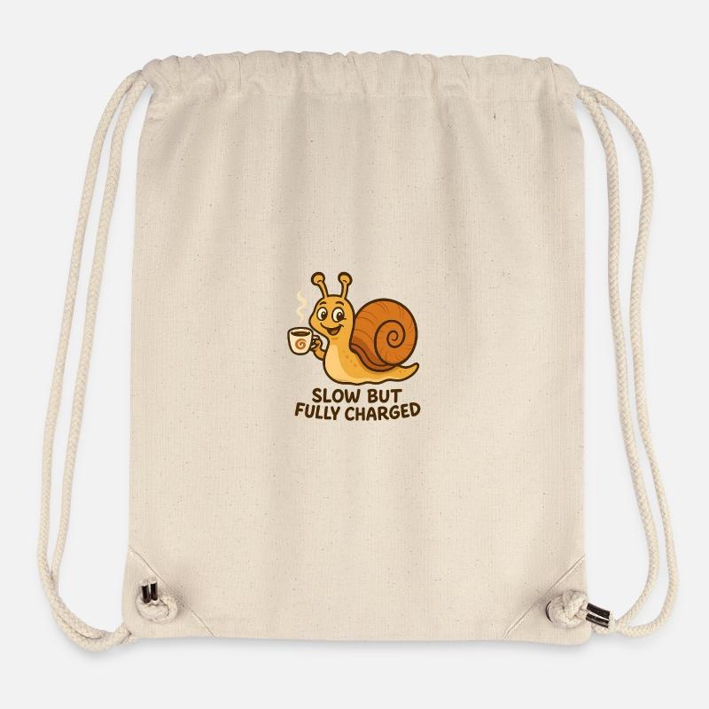 Funny Snail with Coffee - Stanley/Stella Recycled Gym Bag - natural