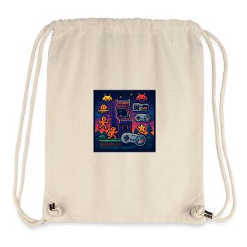 Retro-Pixel-Arcade-Gaming-Design - Stanley/Stella recycelter Gym Bag - Naturweiß - Vorne