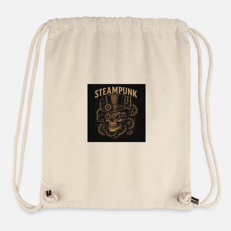 Steampunk skull with cylinder motif - Stanley/Stella Recycled Gym Bag - natural