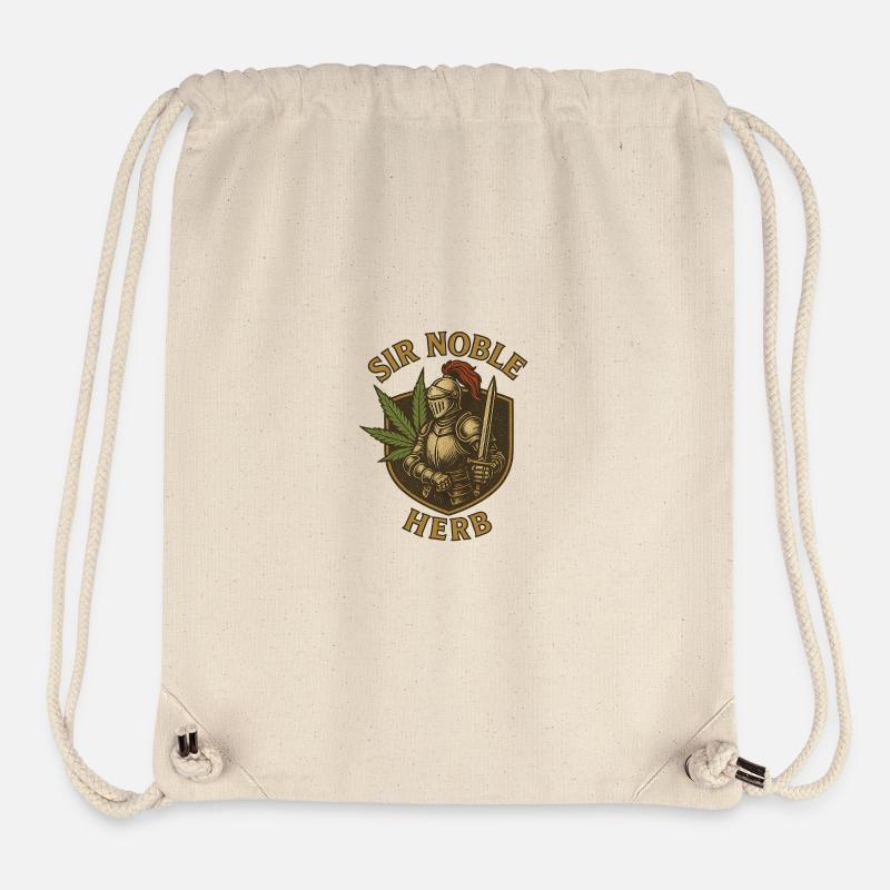 Sir Noble Herb mit Hanf Pflanzenmotiven - Stanley/Stella recycelter Gym Bag - Naturweiß