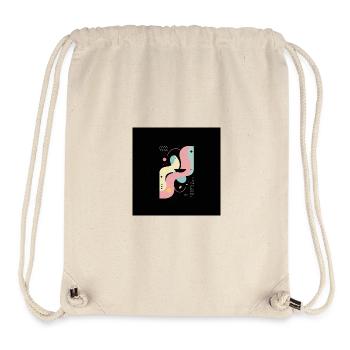 Female Abstract On Black Background - Stanley/Stella Recycled Gym Bag - natural - Front