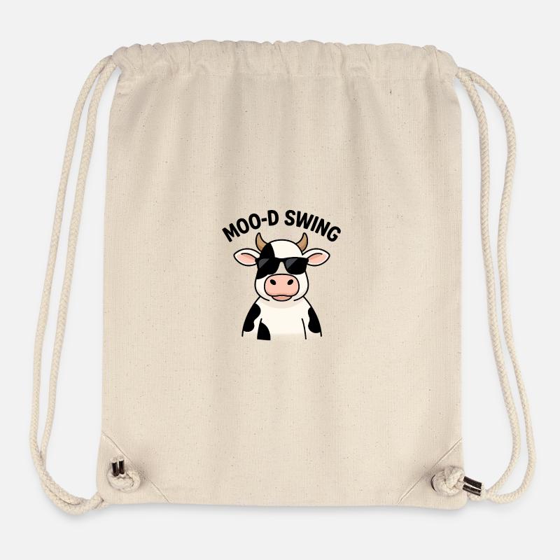 Chic Cow with Sunglasses Illustration - Stanley/Stella Recycled Gym Bag - natural