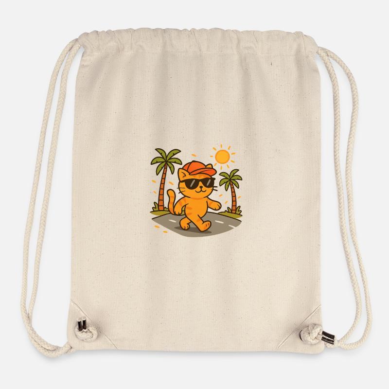 Tropische Katzensonnenbrille - Stanley/Stella recycelter Gym Bag - Naturweiß