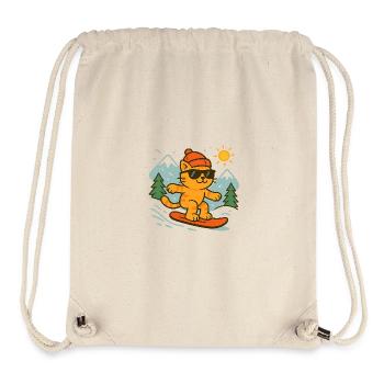 Surferkatze von den Gipfeln in der Sonne - Stanley/Stella recycelter Gym Bag - Naturweiß - Vorne