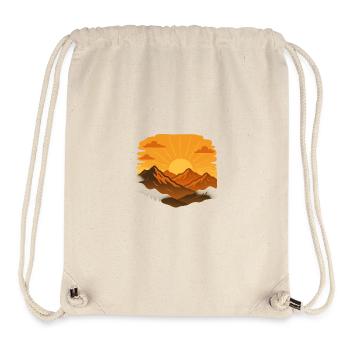 Coucher de soleil sur les montagnes - Sac à cordon recyclé Stanley/Stella - blanc naturel - Devant