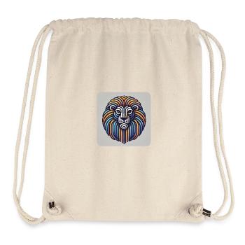 Geometric Color Lion in Line Style - Stanley/Stella Recycled Gym Bag - natural - Front