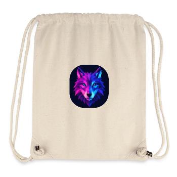 Lupus Wolf Neon Geopattern - Stanley/Stella Recycled Gym Bag - natural - Front