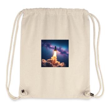 Raketensprung durch Nebelgalaxie - Stanley/Stella recycelter Gym Bag - Naturweiß - Vorne