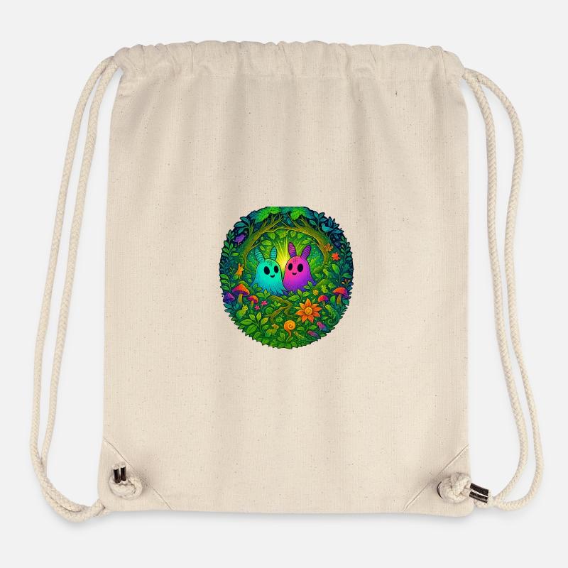 Glowing creatures in the enchanted forest - Stanley/Stella Recycled Gym Bag - natural