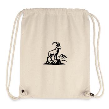 Alpiner Steinbock Silhouette auf Felsen - Stanley/Stella recycelter Gym Bag - Naturweiß - Vorne