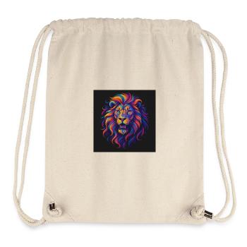 Neonfarben Löwenkopf Kunstwerk - Stanley/Stella recycelter Gym Bag - Naturweiß - Vorne