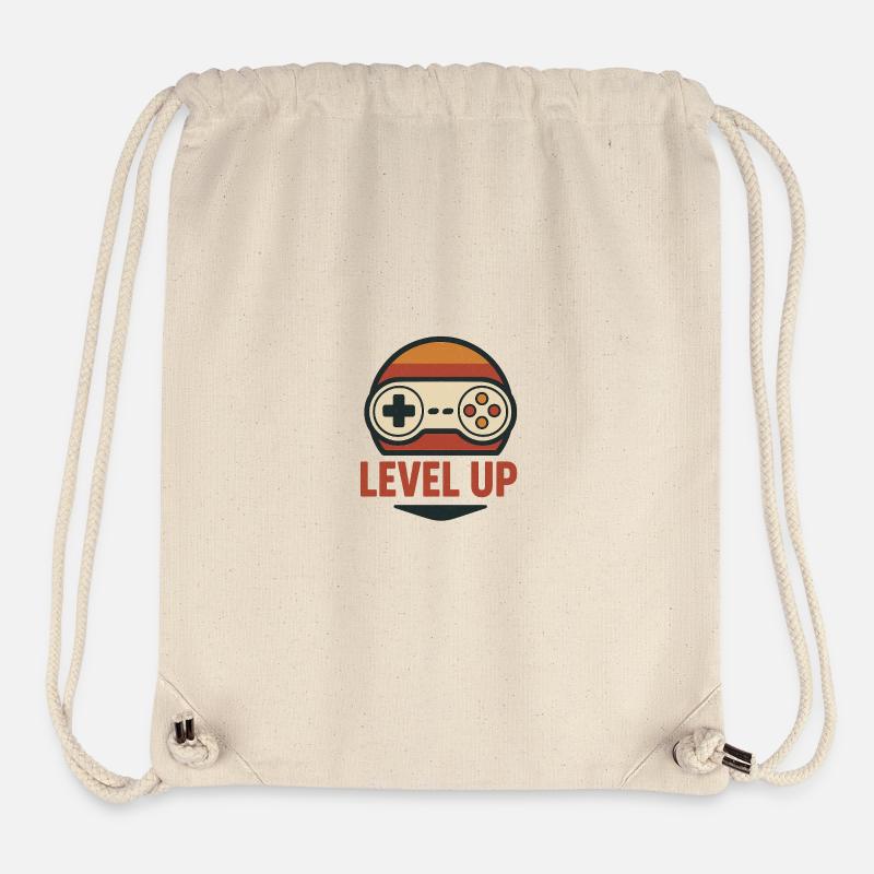 Level Up Retro Controller Graphics - Stanley/Stella Recycled Gym Bag - natural