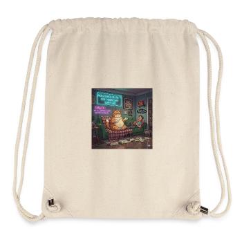 Chill Katze Auf Neon Plaid - Stanley/Stella recycelter Gym Bag - Naturweiß - Vorne
