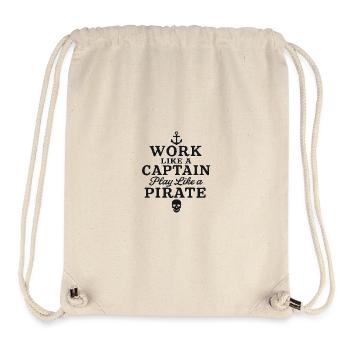 Work like a captain play like a pirate  - Stanley/Stella Recycled Gym Bag - natural - Front
