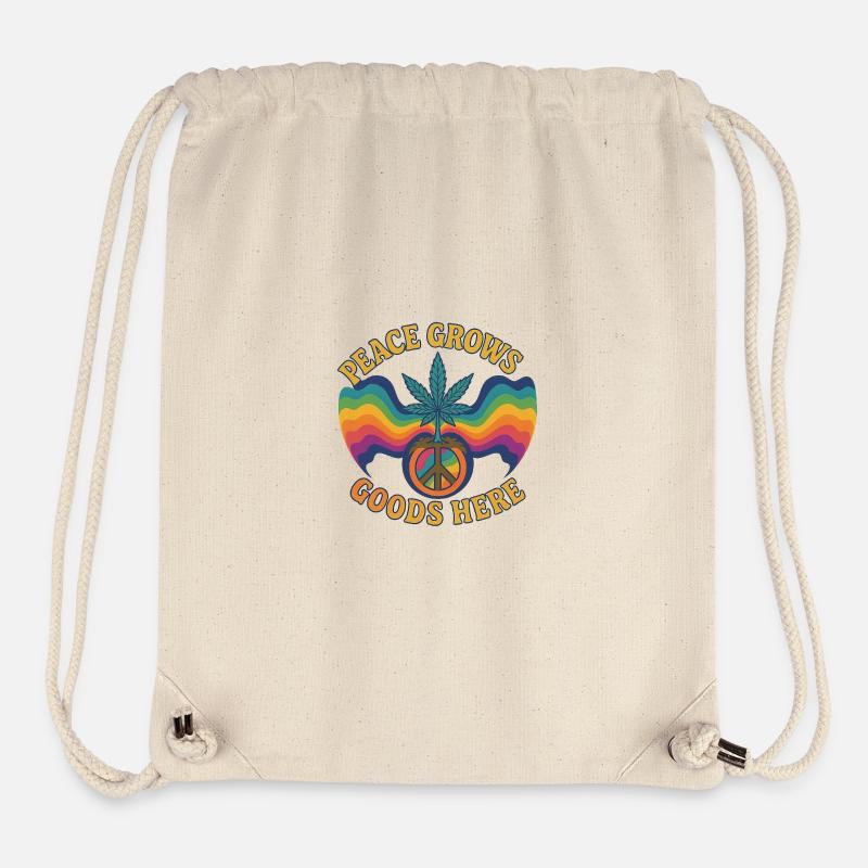 Peace Grows – Retro Hippie Design mit Hanfblatt &  - Stanley/Stella recycelter Gym Bag - Naturweiß