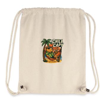 Chill Capy – Beach Capybara - Stanley/Stella recycelter Gym Bag - Naturweiß - Vorne