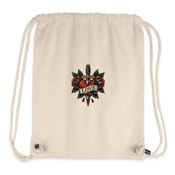 Heart Dagger Tattoo with Roses - Stanley/Stella Recycled Gym Bag - natural - Front