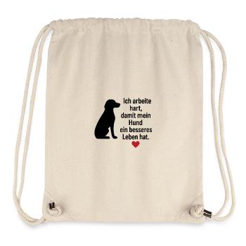 lustiges-hundeshirt-ich-arbeite-hart-hund.png - Stanley/Stella recycelter Gym Bag - Naturweiß - Vorne