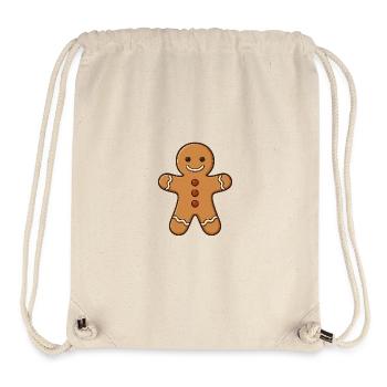 Lebkuchenmann mit Zuckerguss Knöpfen - Stanley/Stella recycelter Gym Bag - Naturweiß - Vorne