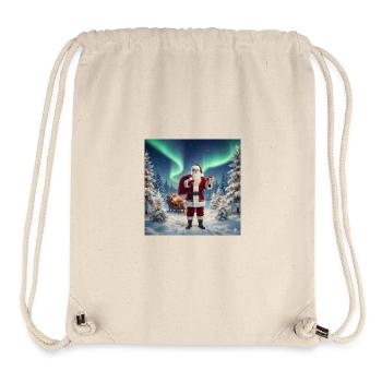 Nordlicht Santa im Winterwald - Stanley/Stella recycelter Gym Bag - Naturweiß - Vorne