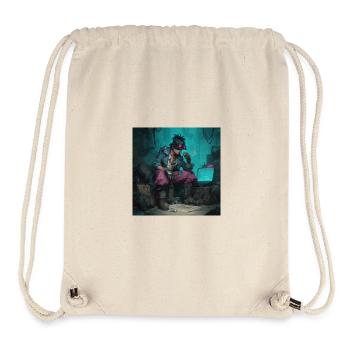 Lucky Cyberpirate Portrait - Stanley/Stella recycelter Gym Bag - Naturweiß - Vorne