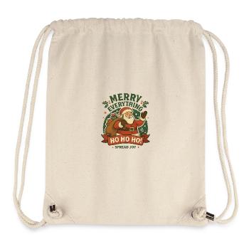 Santa Spread Joy Weihnachtsmotiv - Stanley/Stella recycelter Gym Bag - Naturweiß - Vorne