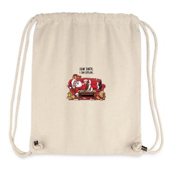 Santa Snooze on Cozy Couch - Stanley/Stella Recycled Gym Bag - natural - Front