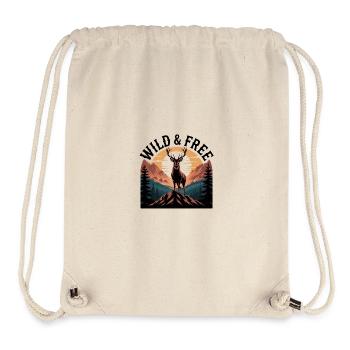 T-shirt Cerf Sauvage et Libre | Randonnée en plein air : nature - Sac à cordon recyclé Stanley/Stella - blanc naturel - Devant