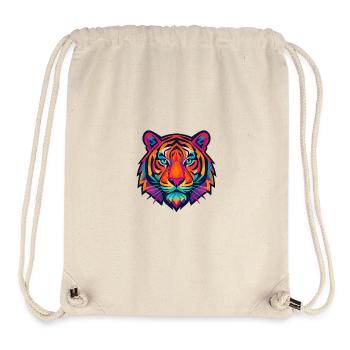 Neon Tiger Pop Art Porträtfoto - Stanley/Stella recycelter Gym Bag - Naturweiß - Vorne