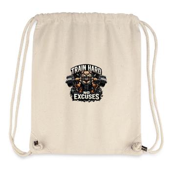 Train Hard Keine Ausreden - Stanley/Stella recycelter Gym Bag - Naturweiß - Vorne