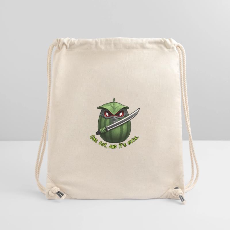 Ninja de la pastèque : Une fin coupée Sac à cordon recyclé Stanley/Stella