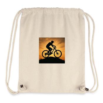 Sonnenuntergang Mountainbike Silhouette - Stanley/Stella recycelter Gym Bag - Naturweiß - Vorne