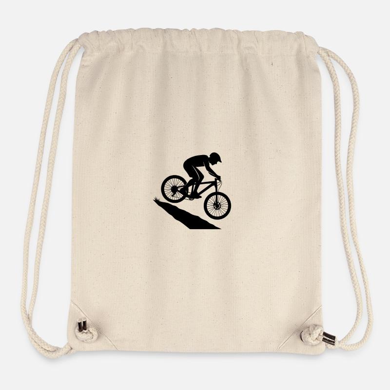 Downhill Sprung Biker Silhouette - Stanley/Stella recycelter Gym Bag - Naturweiß