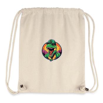 Dinosaurier-Sonnenuntergangs-Kopfschmuck - Stanley/Stella recycelter Gym Bag - Naturweiß - Vorne