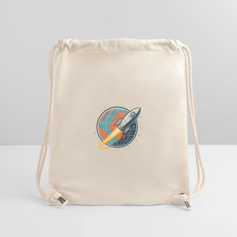 Rocket launch over globe Stanley/Stella Recycled Gym Bag