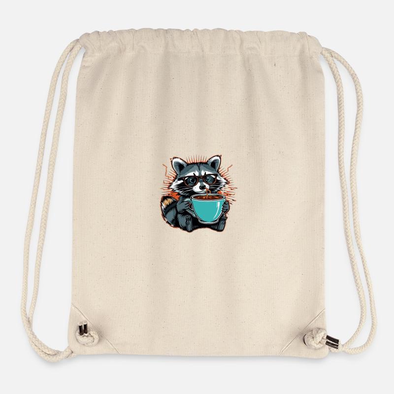 Überforderter Waschbär mit Kaffee - Stanley/Stella recycelter Gym Bag - Naturweiß